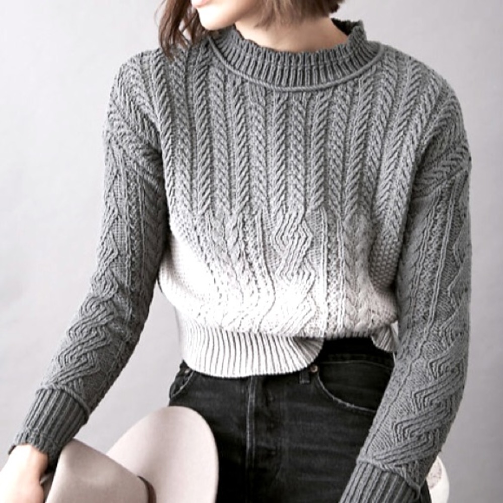 Anthropologie |Ombré Cable Knit Sweater